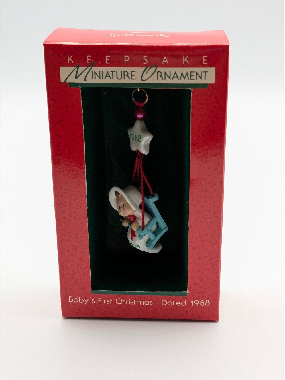 Hallmark Keepsake Baby's First Christmas Miniature Ornament 1988, New in Box